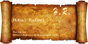 Hubai Rafael névjegykártya